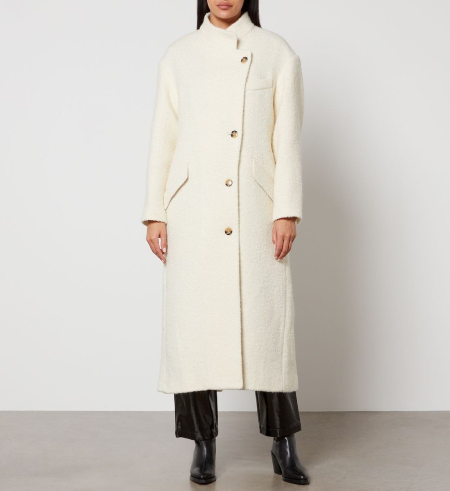 Women Marant Etoile Jackets | Marant Etoile Sabine Brushed Tweed Overcoat