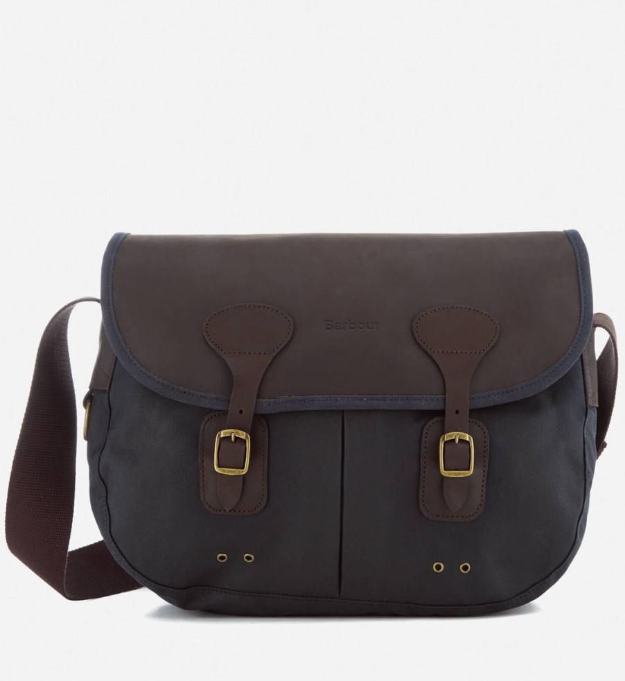 Men Barbour Heritage Bags | Barbour Heritage Men'S Wax Leather Terras Bag - Navy