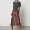 Women RIXO Dresses | Rixo Meg Leopard-Print And Polka-Dot Chiffon Maxi Dress