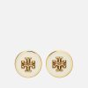 Women Tory Burch Jewellery | Tory Burch Women'S Kira Enamel Circle-Stud Earring - Tory Gold/New Ivory