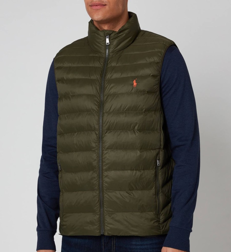 Men Polo Ralph Lauren Coats | Polo Ralph Lauren Men'S Terra Poly Filled Gilet - Dark Loden