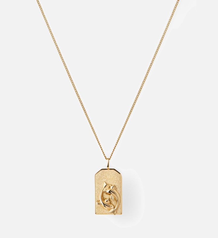 Women Jenny Bird Jewellery | Jenny Bird Gold-Plated Zodiac Pisces Necklace