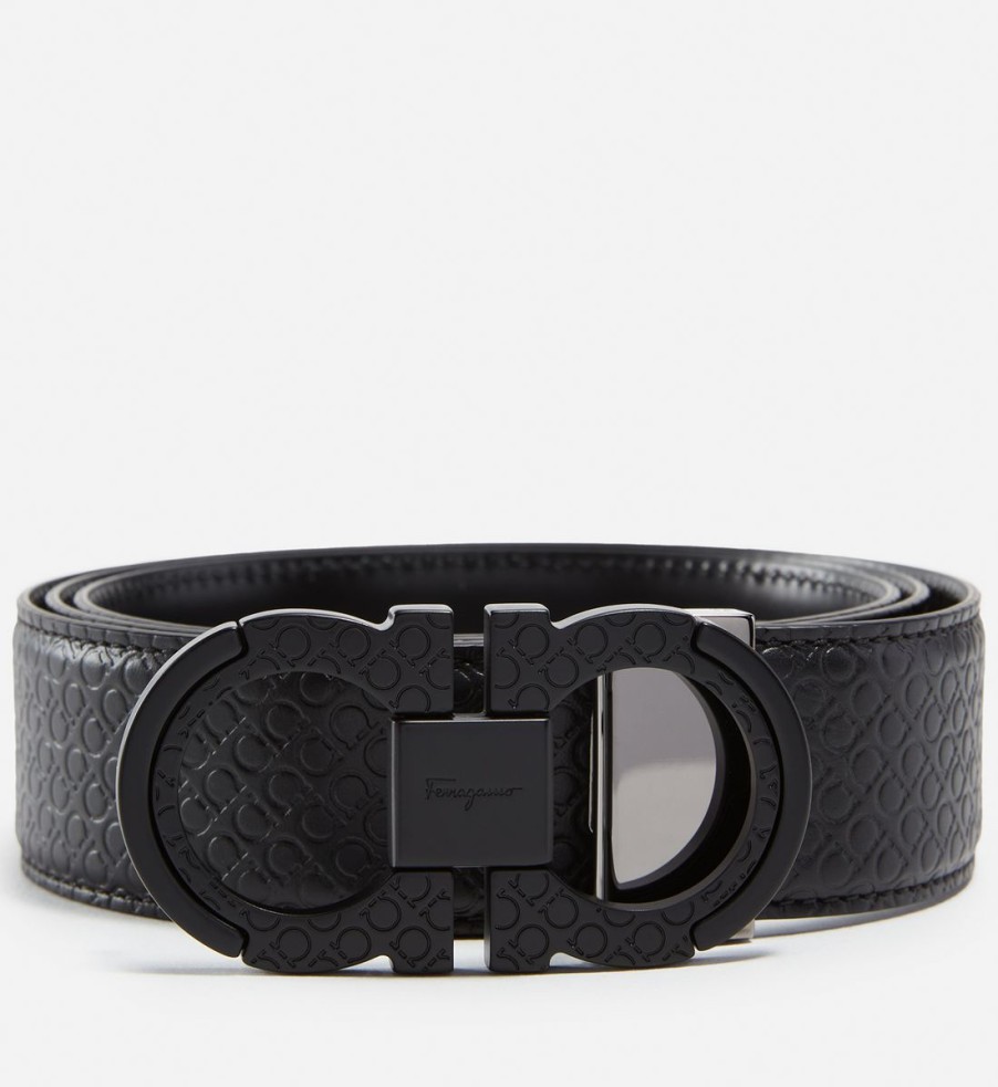 Men Salvatore Ferragamo Belts | Salvatore Ferragamo Reversible Embossed Leather Belt