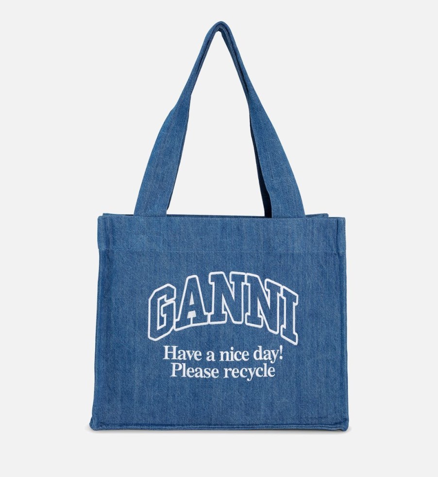 Women GANNI Bags | Ganni Large Easy Denim Tote Bag