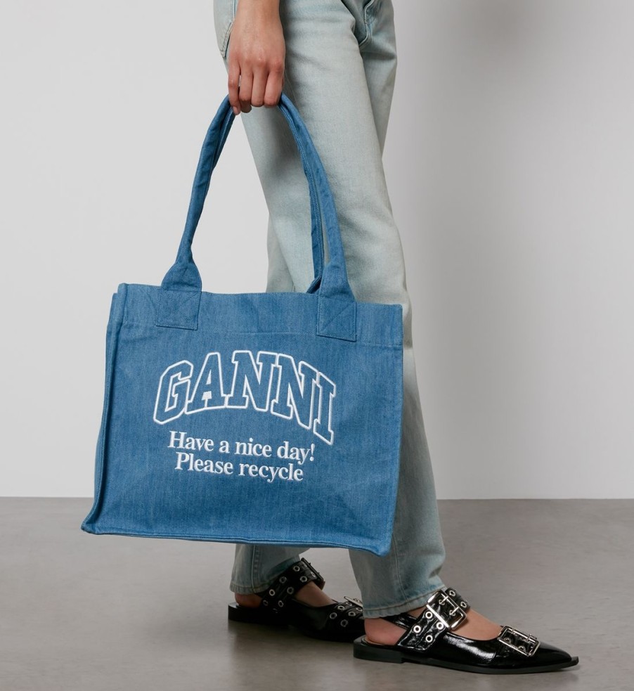 Women GANNI Bags | Ganni Large Easy Denim Tote Bag