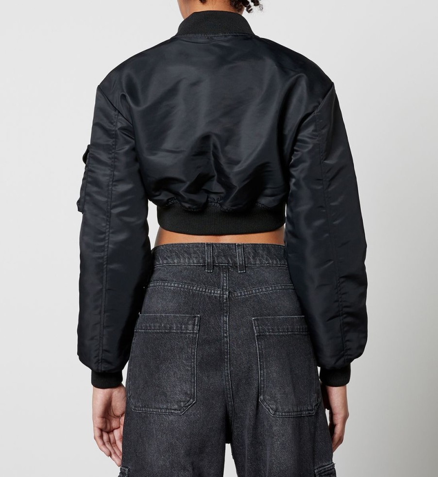 Women Coperni Jackets | Coperni Cropped Cutout Shell Bomber Jacket