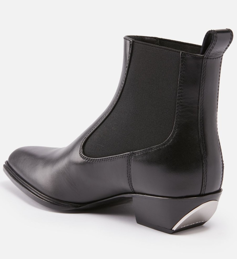 Women Alexander Wang Boots | Alexander Wang Women'S Slick 40 Leather Ankle Boots