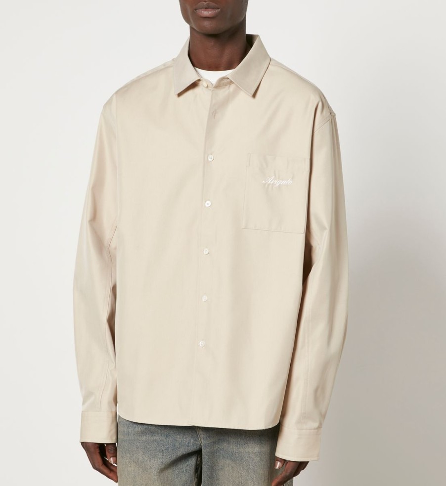 Men Axel Arigato Shirts | Axel Arigato Flow Logo-Embroidered Twill Overshirt