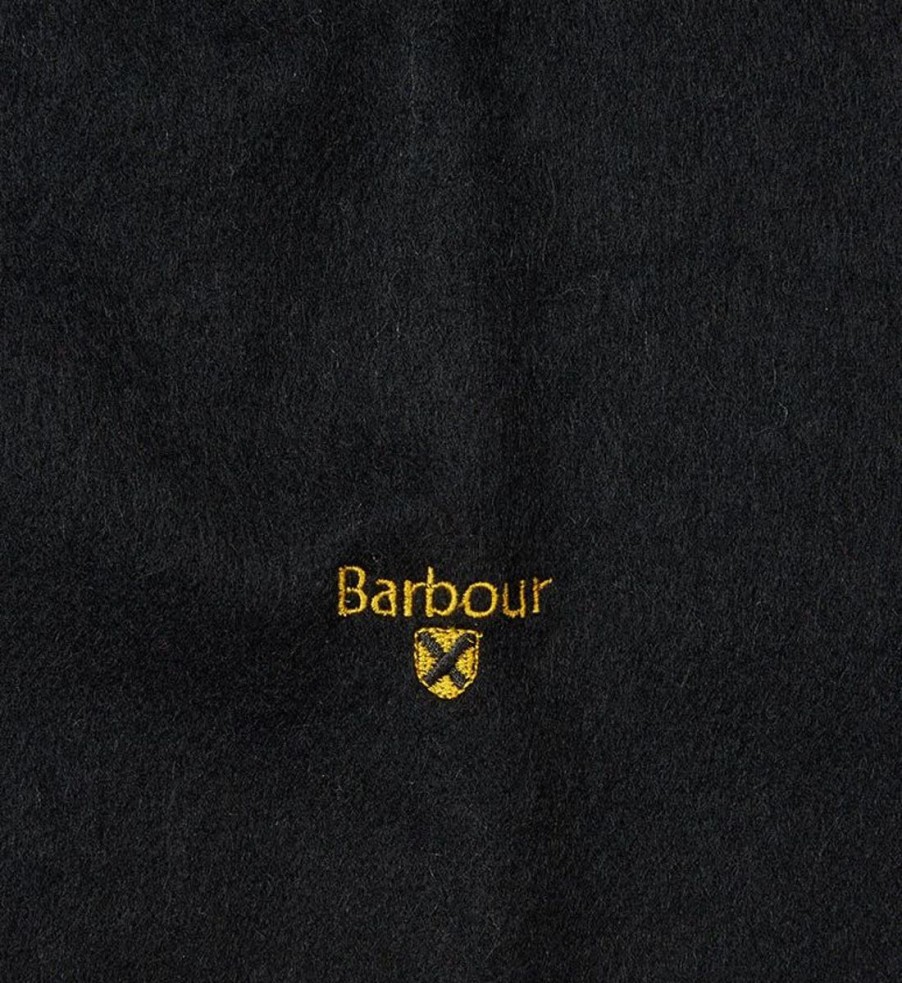 Men Barbour Heritage Scarves | Barbour Heritage Men'S Plain Lambswool Scarf - Black