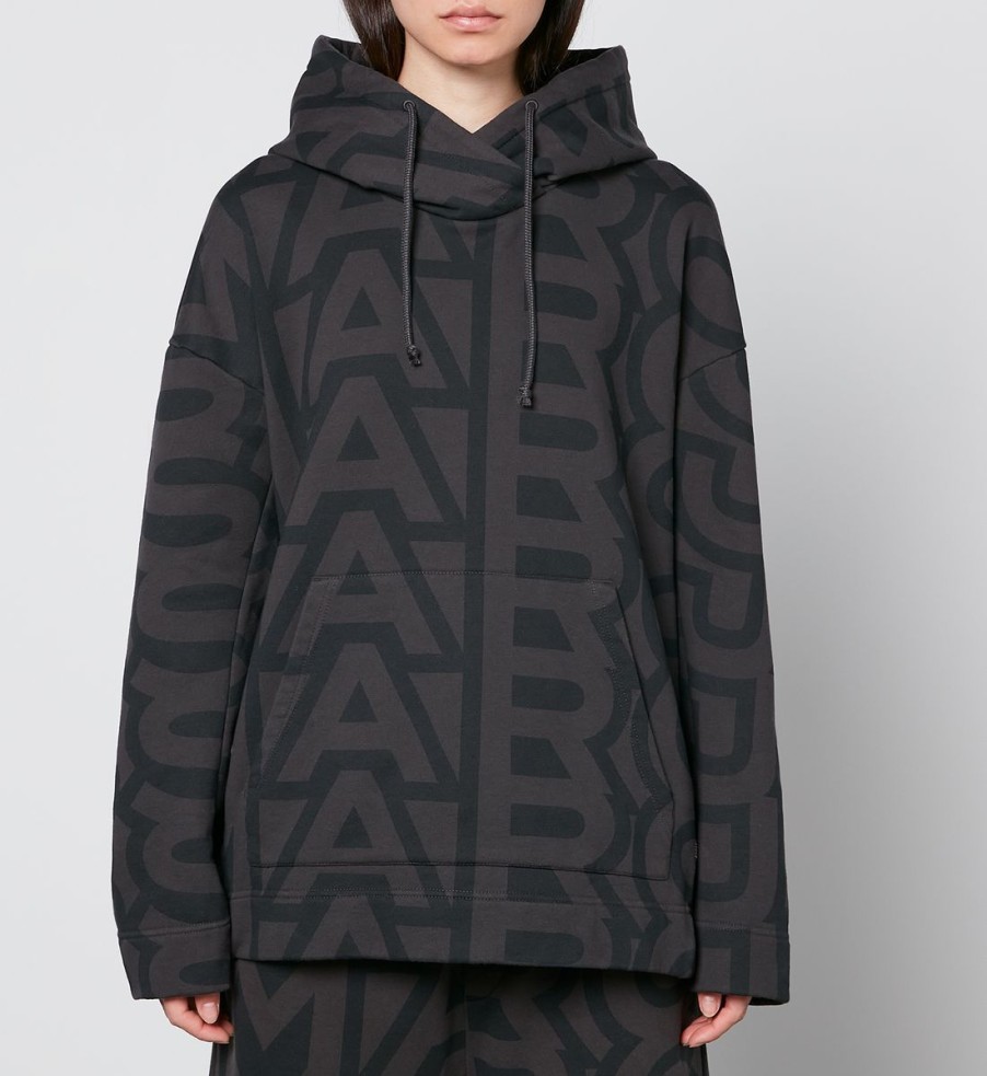 Women Marc Jacobs Trousers | Marc Jacobs Oversized Monogram Cotton-Jersey Hoodie