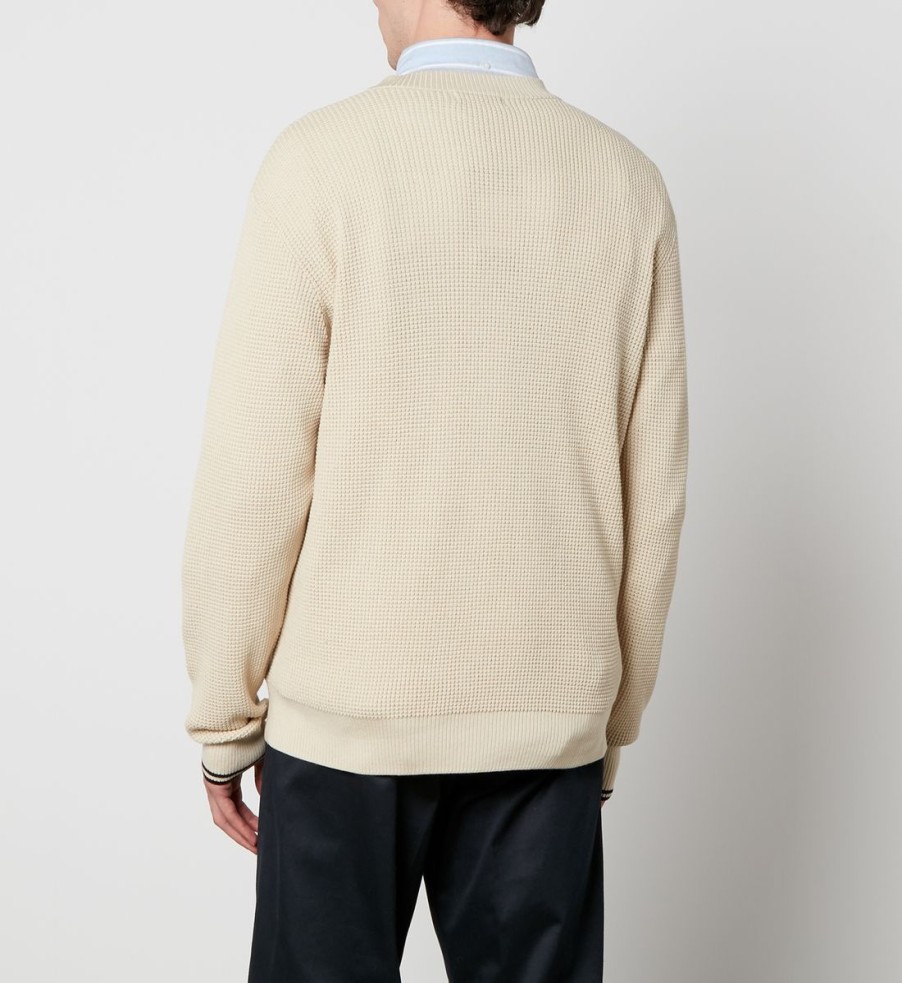 Men Fred Perry Cardigans | Fred Perry Waffle-Knit Cotton Cardigan