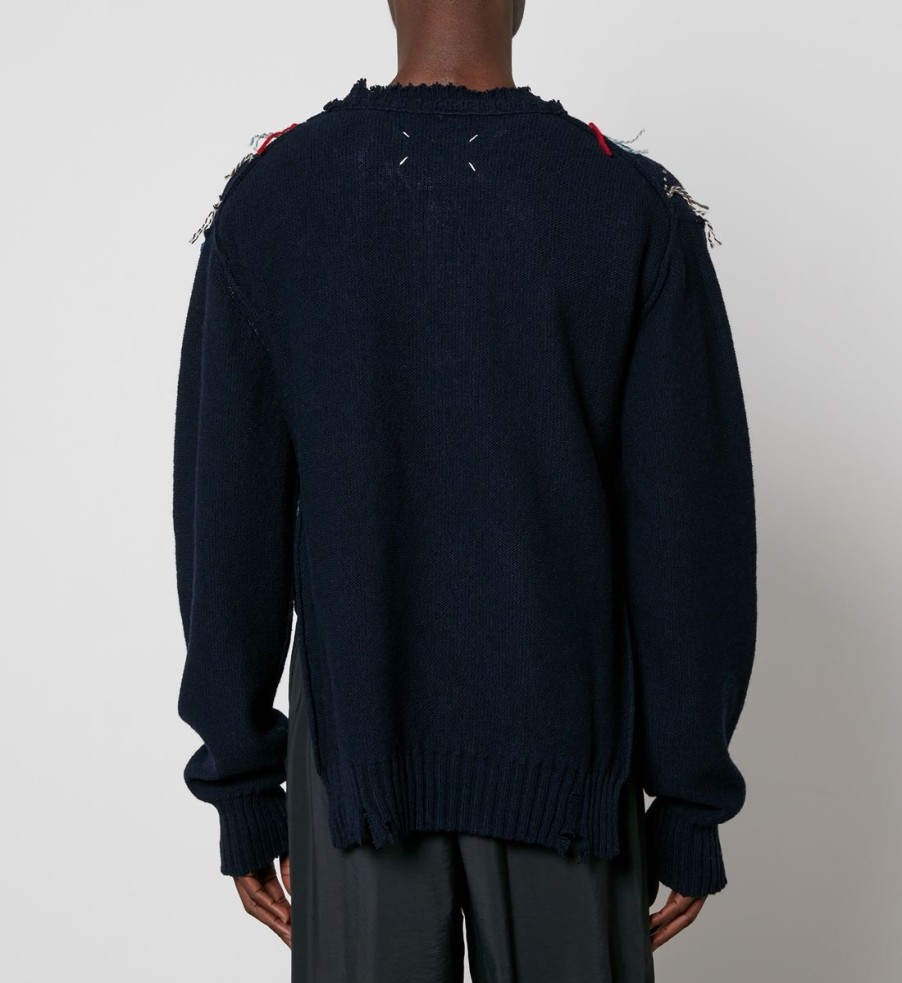 Men Maison Margiela Knitwear | Maison Margiela Harlequin Wool-Blend Jumper