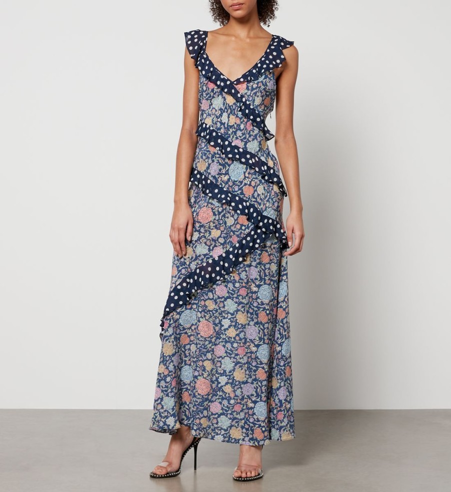 Women RIXO Dresses | Rixo Gail Floral-Print Silk-Georgette Dress