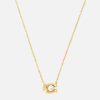 Women Coach Jewellery | Coach Pearl Signature Gold-Tone Pendant Necklace