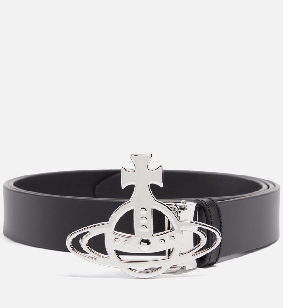 Men Vivienne Westwood Belts | Vivienne Westwood Orb Leather Belt