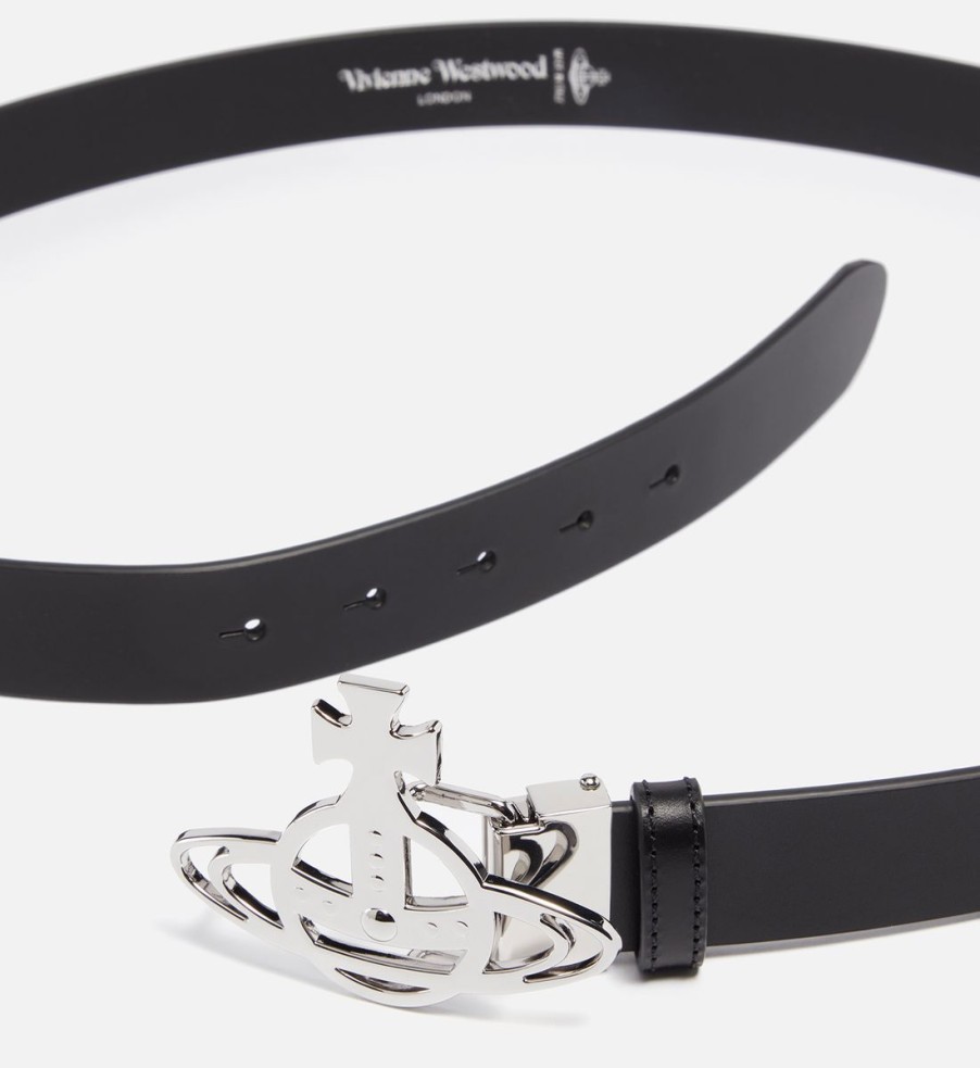 Men Vivienne Westwood Belts | Vivienne Westwood Orb Leather Belt