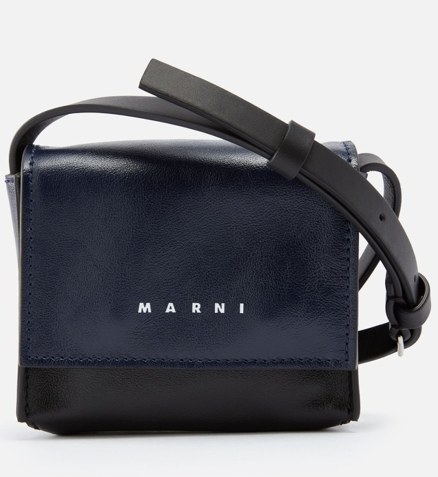 Men Marni Bags | Marni Mini Pebble-Grained Leather Crossbody Bag