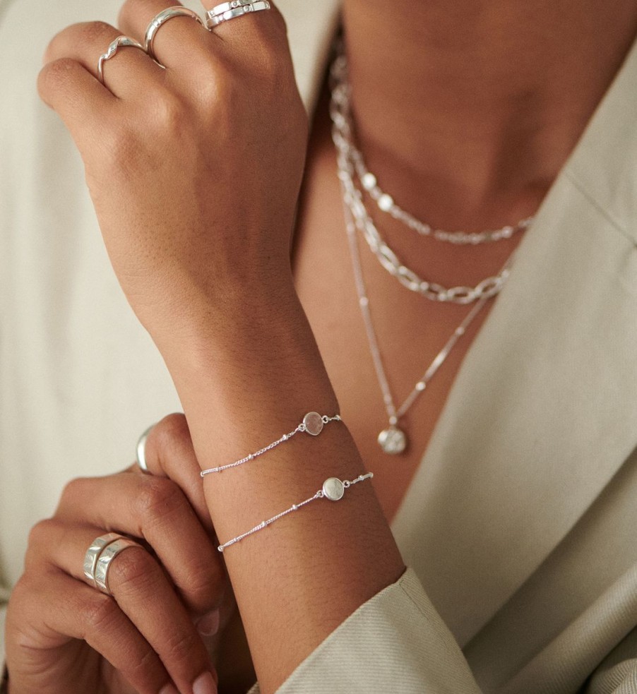 Women Daisy London Jewellery | Daisy London Rose Quartz Sterling Silver Bracelet