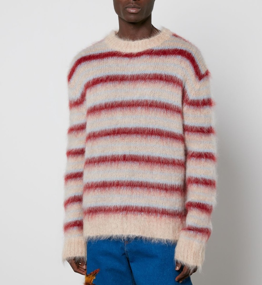 Men Marni Knitwear | Marni Striped Mohair-Blend Jumper