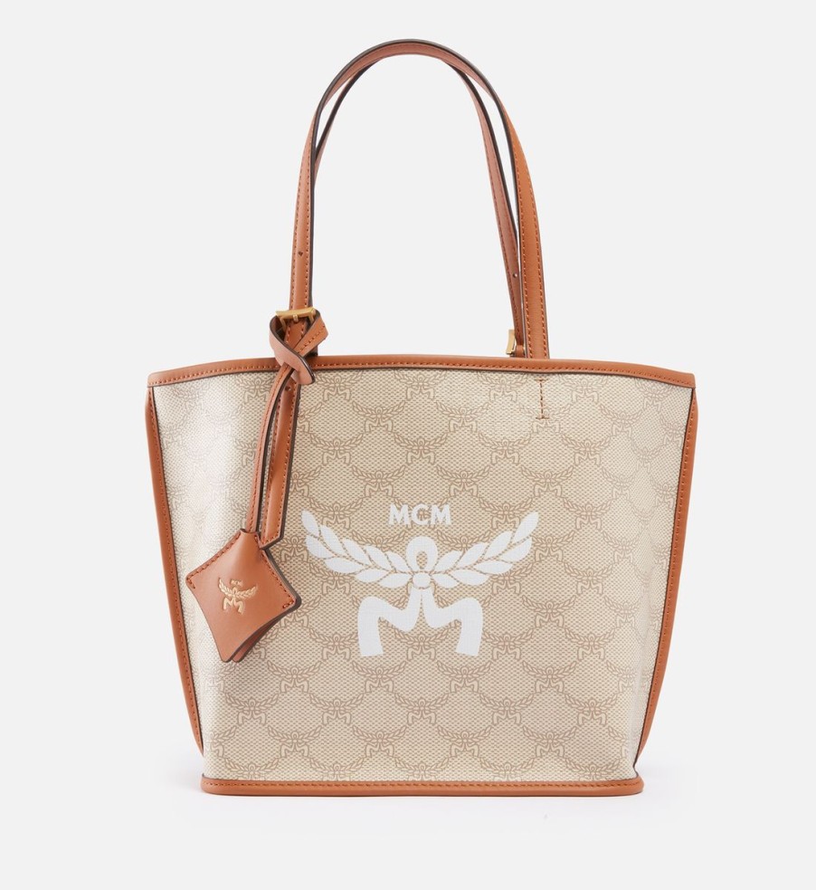 Women MCM Bags | Mcm Lauretos Coated-Canvas And Leather Tote Bag