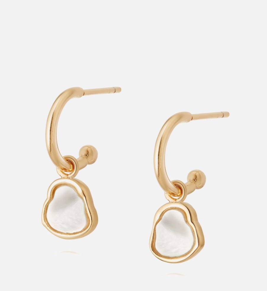 Women Daisy London Jewellery | Daisy London Isla Mother Of Pearl Drop 18-Karat Gold-Plated Earrings