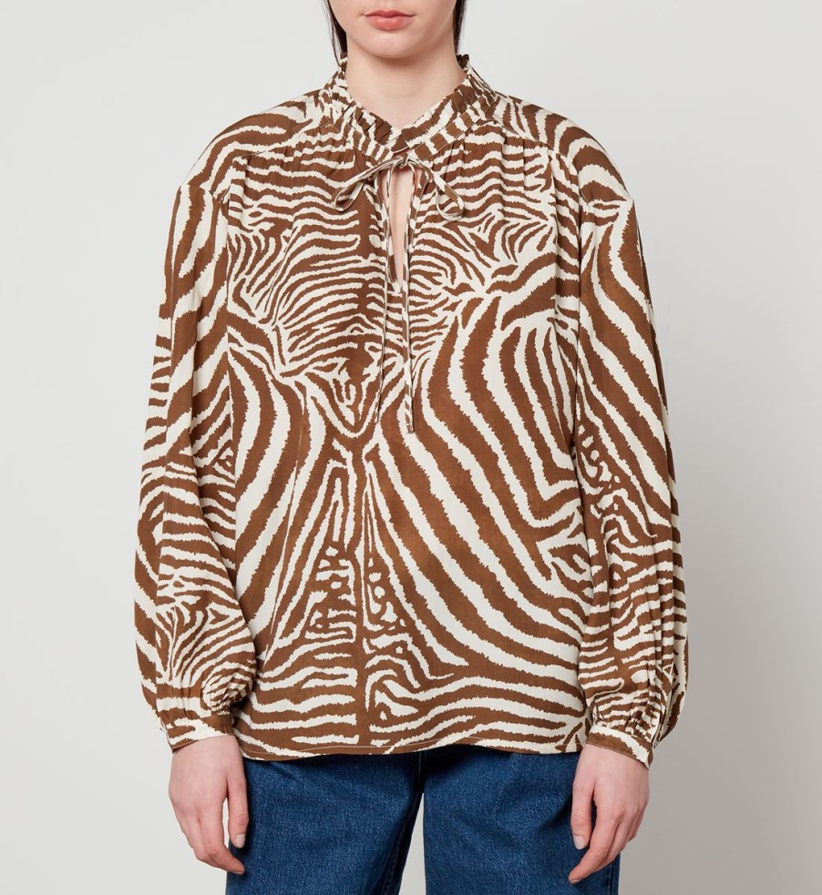 Women Barbour X House Shirts And Blouses | Barbour X House Of Hackney Printed Lyocell Shirt