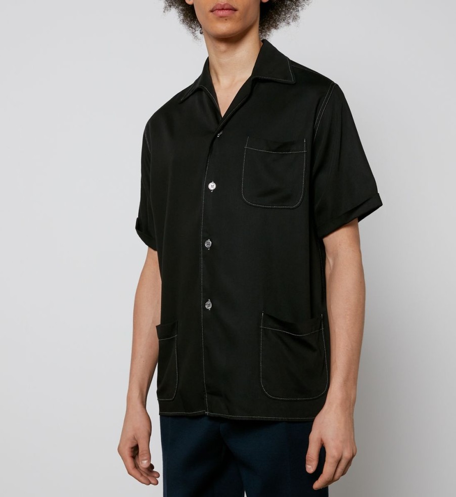 Men Maison Margiela Shirts | Maison Margiela Viscose-Blend Short Sleeve Shirt