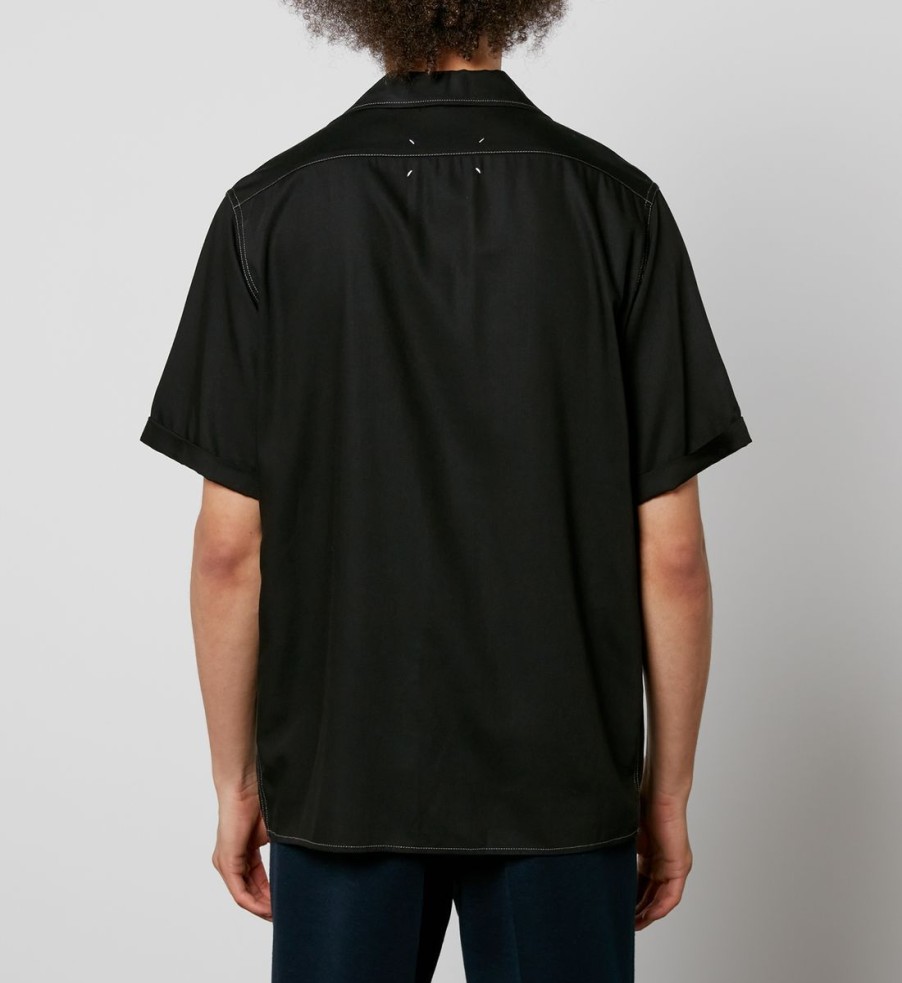 Men Maison Margiela Shirts | Maison Margiela Viscose-Blend Short Sleeve Shirt