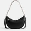 Women Coach Bags | Coach Mira Crescent Glove Tanned Leather Shoulder Bag With Chain - Black