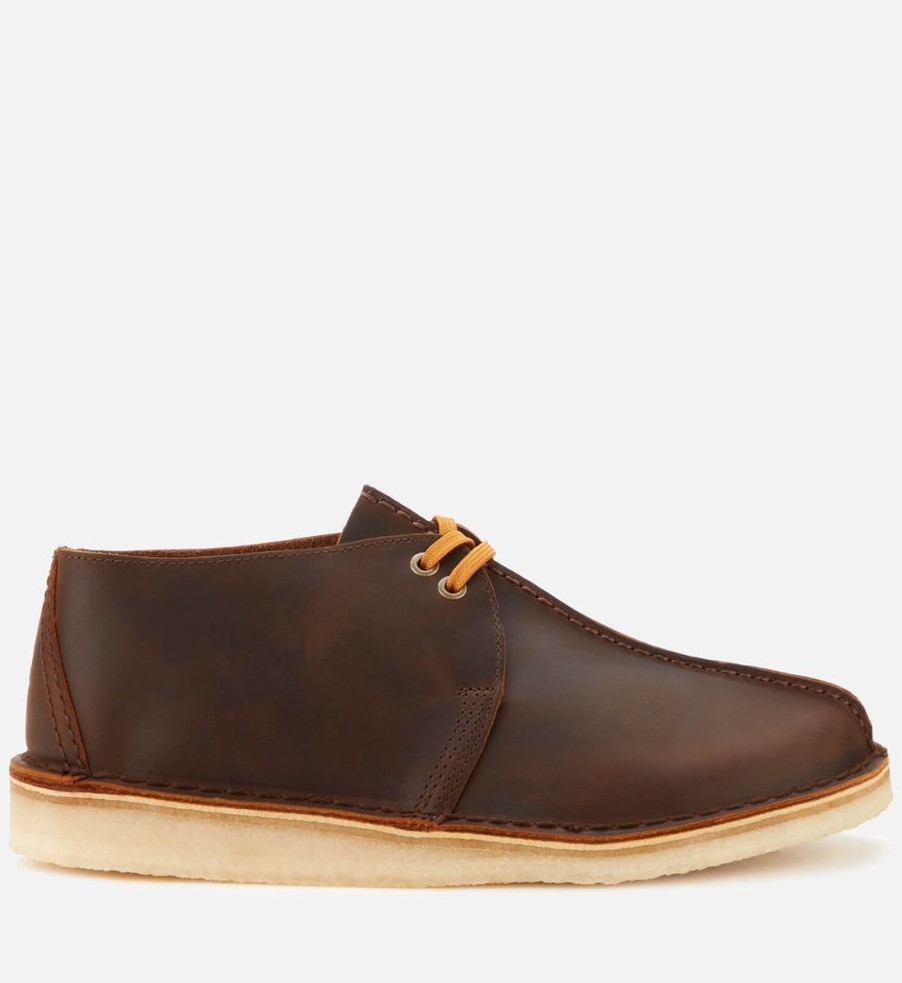 Men Clarks Originals Shoes | Clarks Originals Men'S Desert Trek Leather Shoes - Beeswax