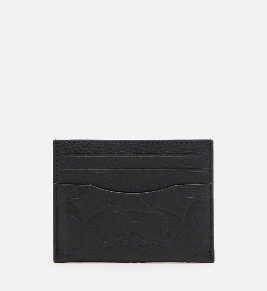 Men Coach Wallets | Coach Men'S Flat Card Case - Black