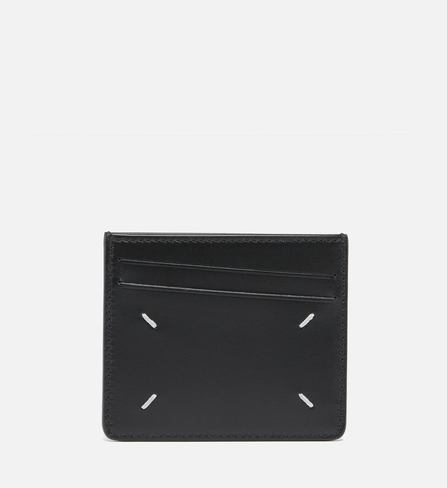 Men Maison Margiela Wallets | Maison Margiela Men'S 5-Slot Smooth Leather Card Holder - Black