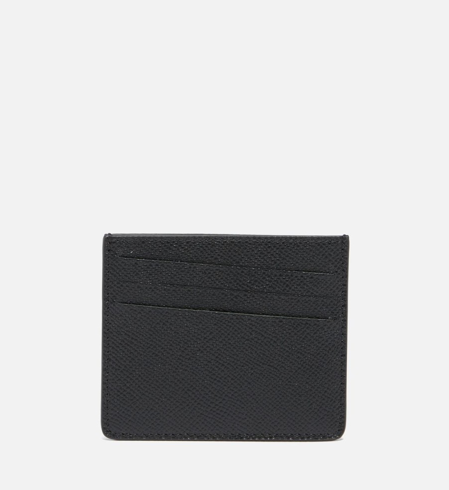 Men Maison Margiela Wallets | Maison Margiela Men'S 5-Slot Smooth Leather Card Holder - Black