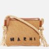 Women Marni Bags | Marni Marcel Raffia And Leather Cross Body Bag