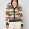 Women GANNI Knitwear | Ganni Logo-Intarsia Wool-Blend Cardigan