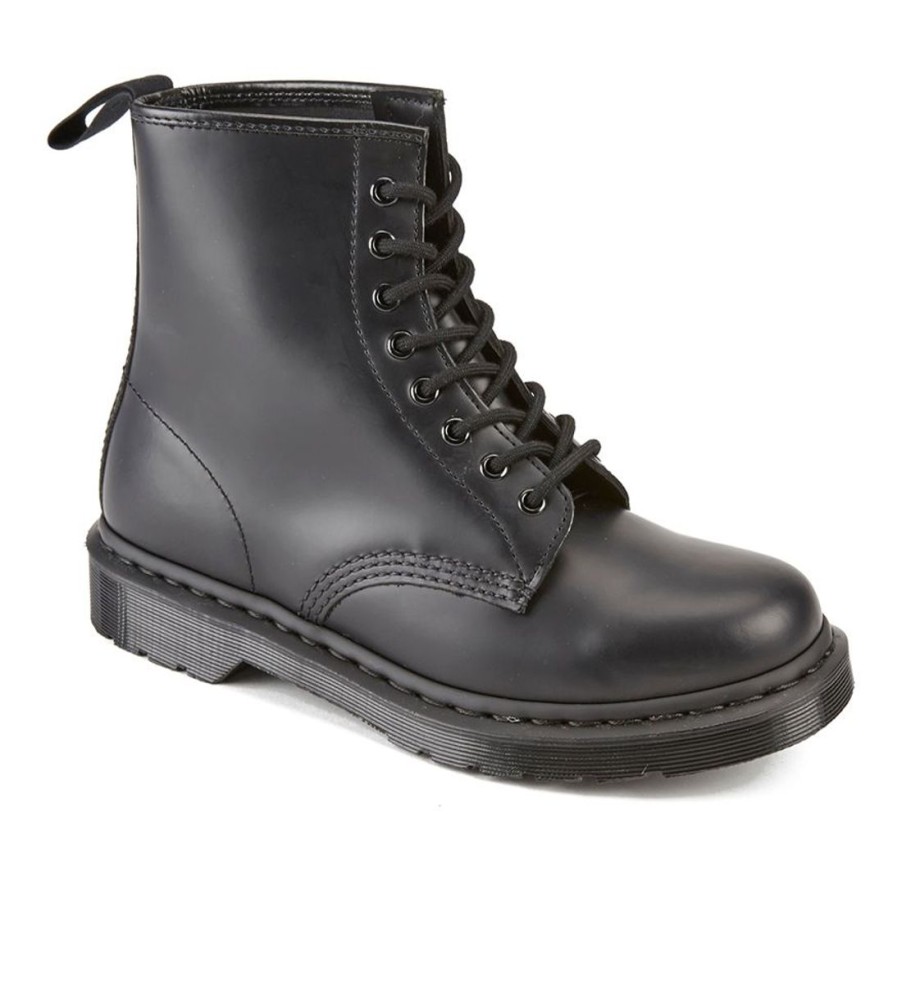 Men Dr. Martens Boots | Dr. Martens 1460 Mono Smooth Leather 8-Eye Boots - Black