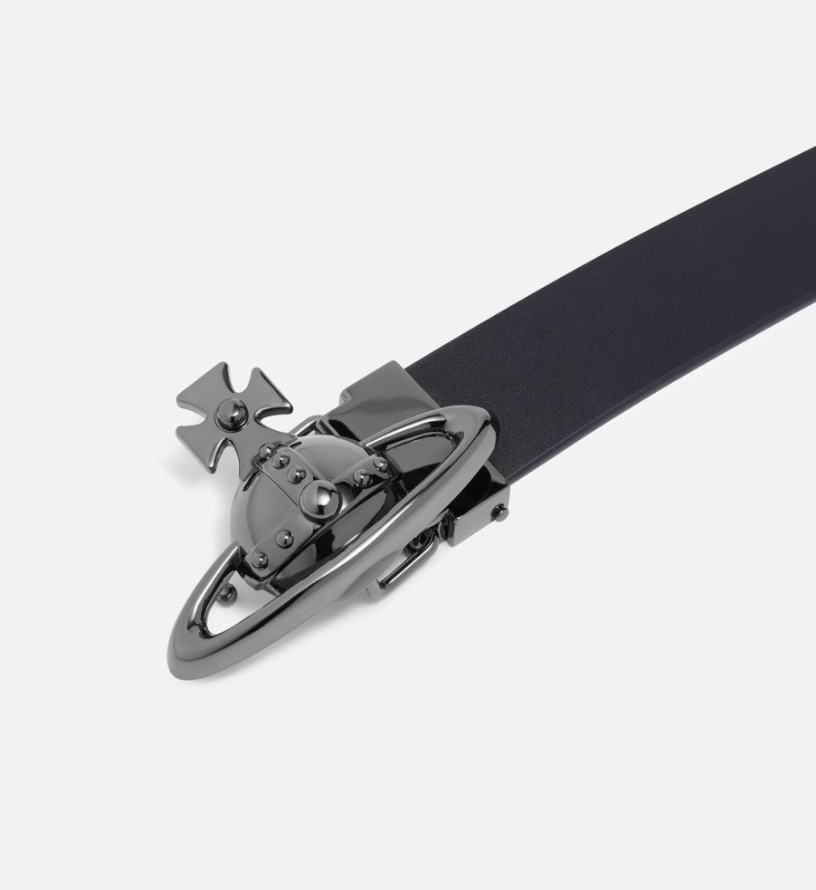 Men Vivienne Westwood Belts | Vivienne Westwood Orb Buckle Leather Belt