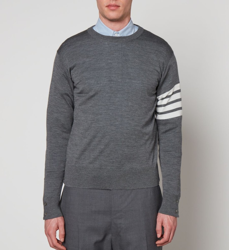 Men Thom Browne Knitwear | Thom Browne Crewneck Wool Jumper