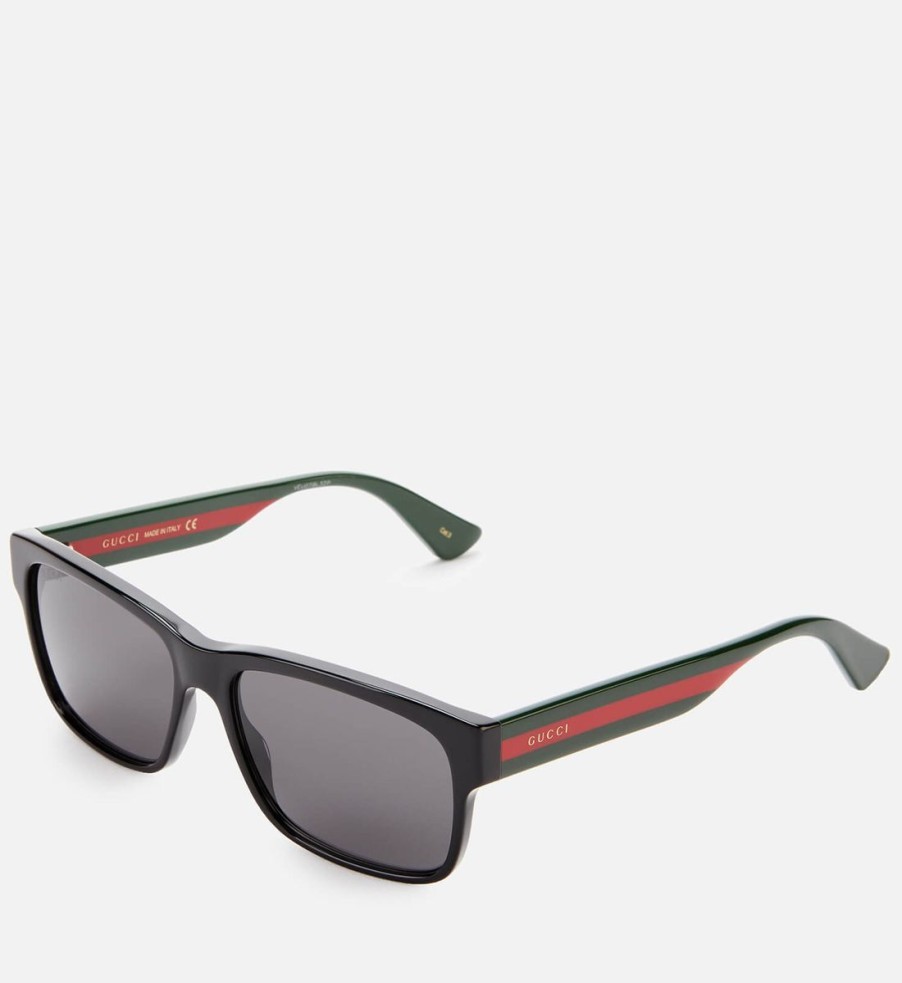 Men Gucci Sunglasses | Gucci Men'S Square Frame Sunglasses - Black/Multi