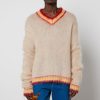 Men Marni Knitwear | Marni V-Neck Mohair-Blend Jumper