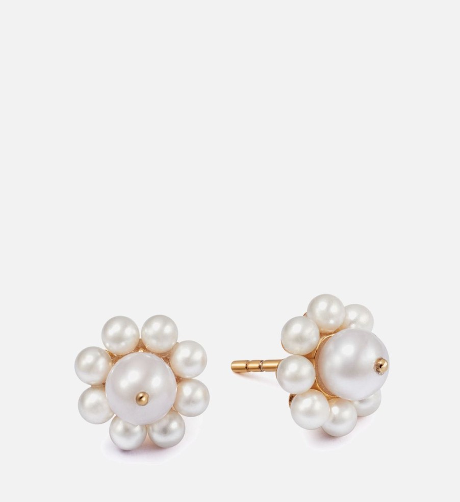 Women Daisy London Jewellery | Daisy London Shrimps Pearl 18-Karat Gold-Plated Earrings