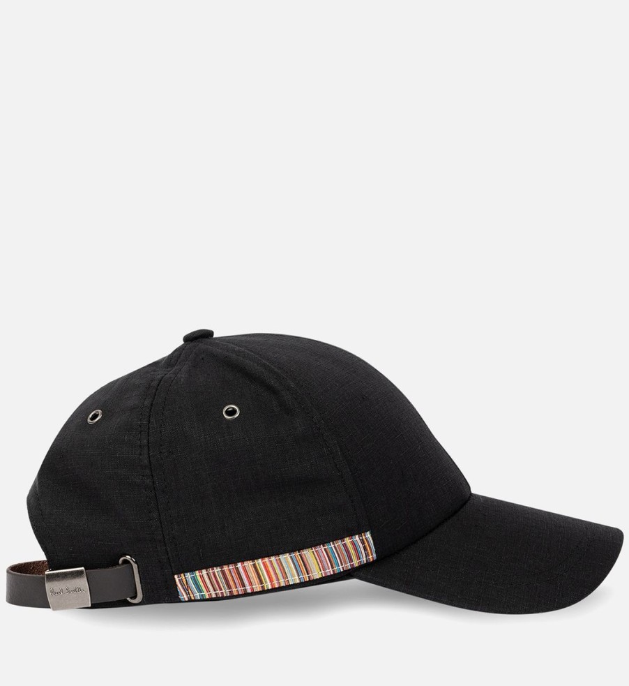 Men Paul Smith Hats | Paul Smith Signature Trim Linen Cap