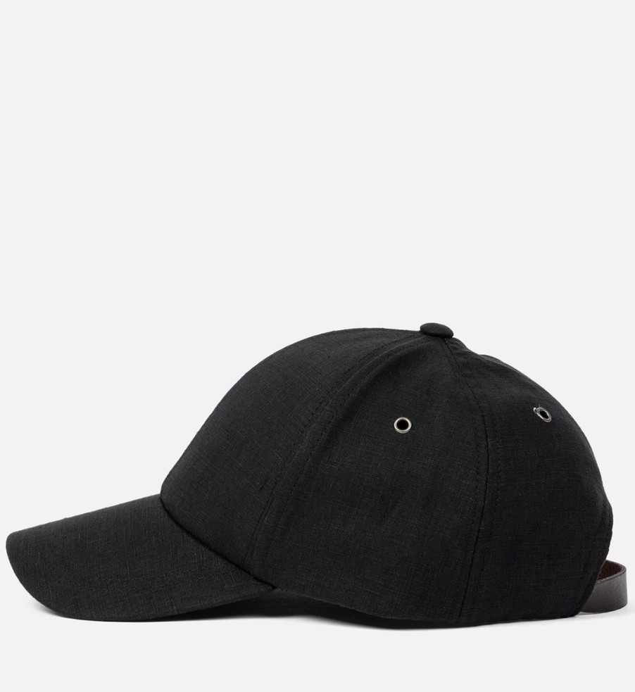 Men Paul Smith Hats | Paul Smith Signature Trim Linen Cap