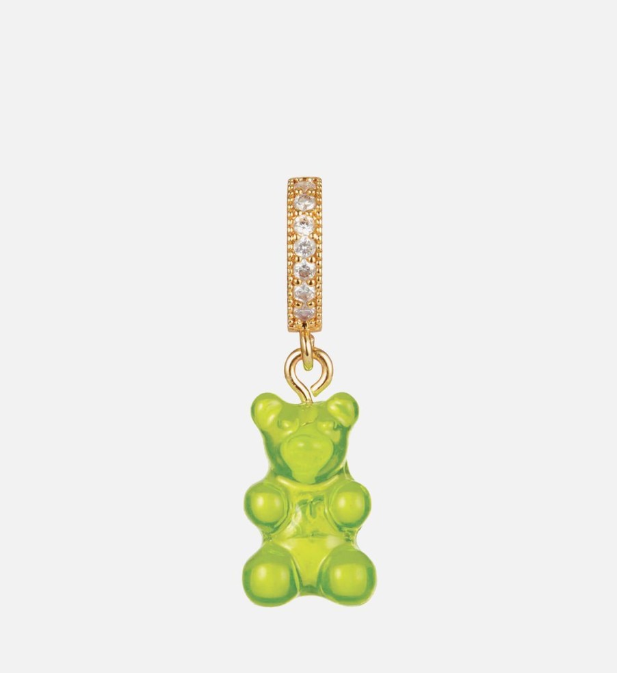 Women Crystal Haze Jewellery | Crystal Haze Women'S Nostalgia Pave Bear - Lime