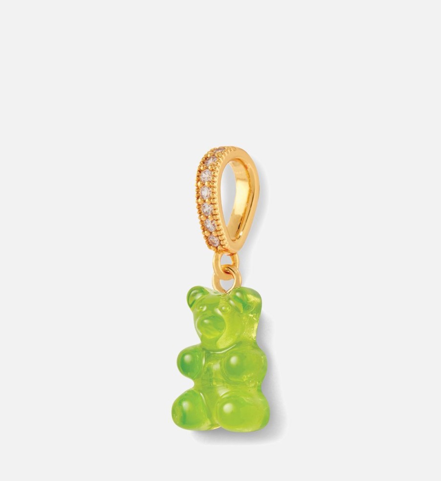 Women Crystal Haze Jewellery | Crystal Haze Women'S Nostalgia Pave Bear - Lime