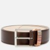 Men Paul Smith Belts | Paul Smith Men'S Stripe Keeper Belt - Brown