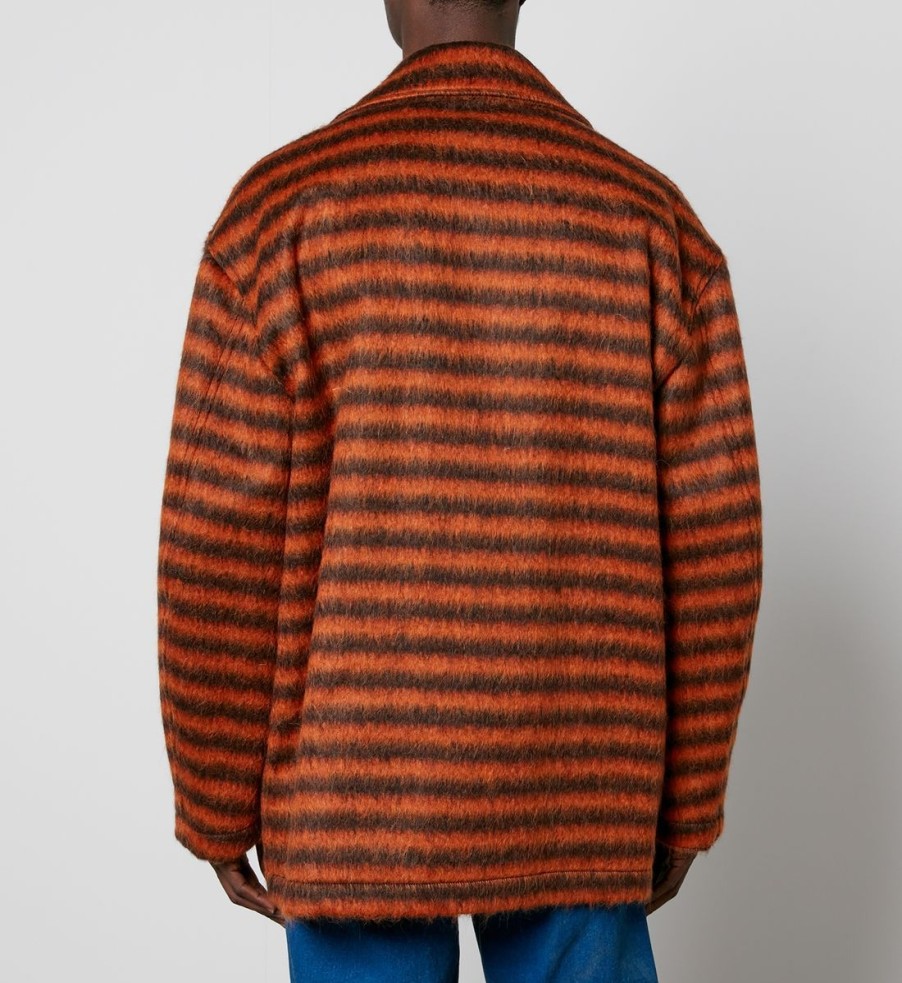 Men Marni Jackets | Marni Striped Brushed-Knit Coat