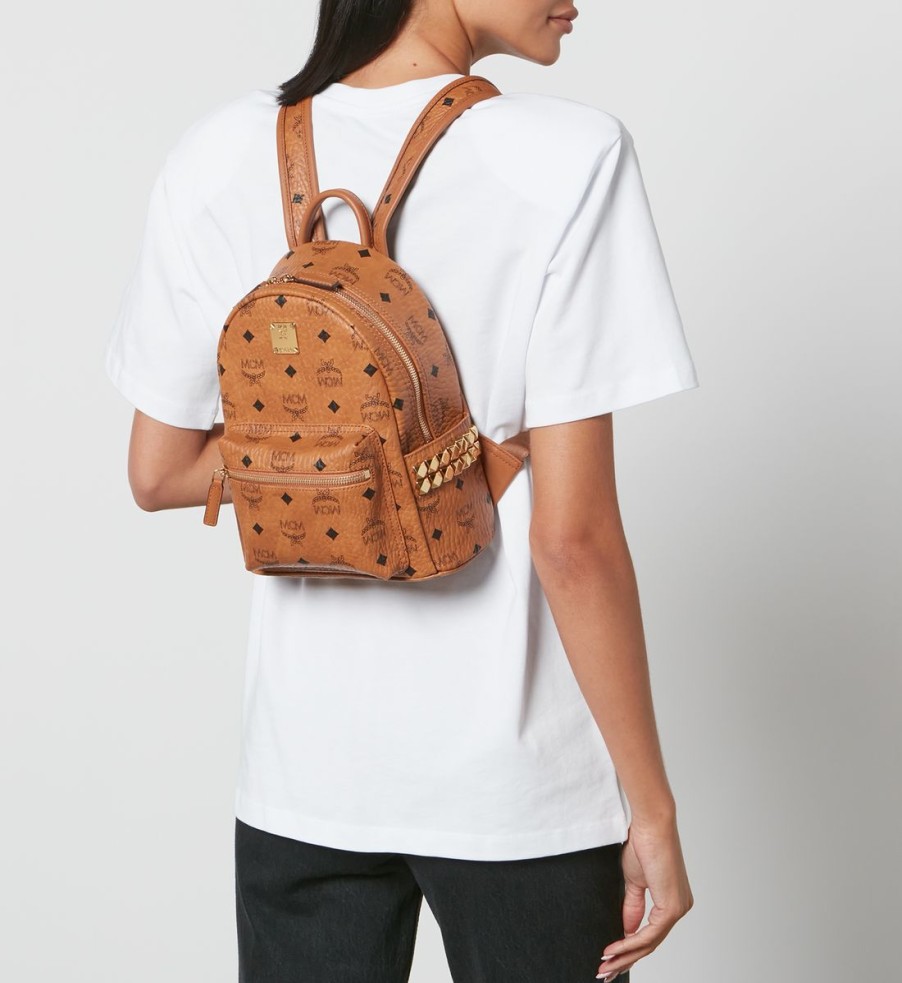 Women MCM Bags | Mcm Stark Mini Monogram Coated-Canvas Backpack