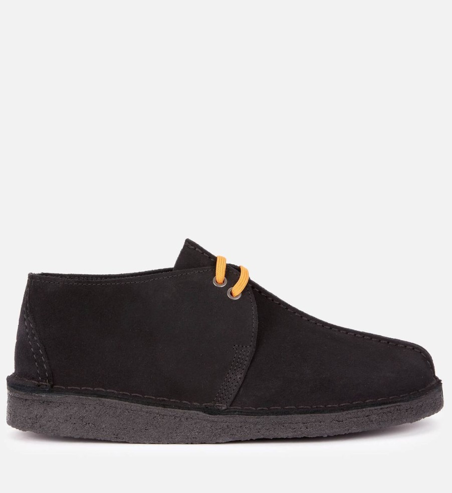 Men Clarks Originals Shoes | Clarks Originals Men'S Desert Trek Suede Shoes - Black