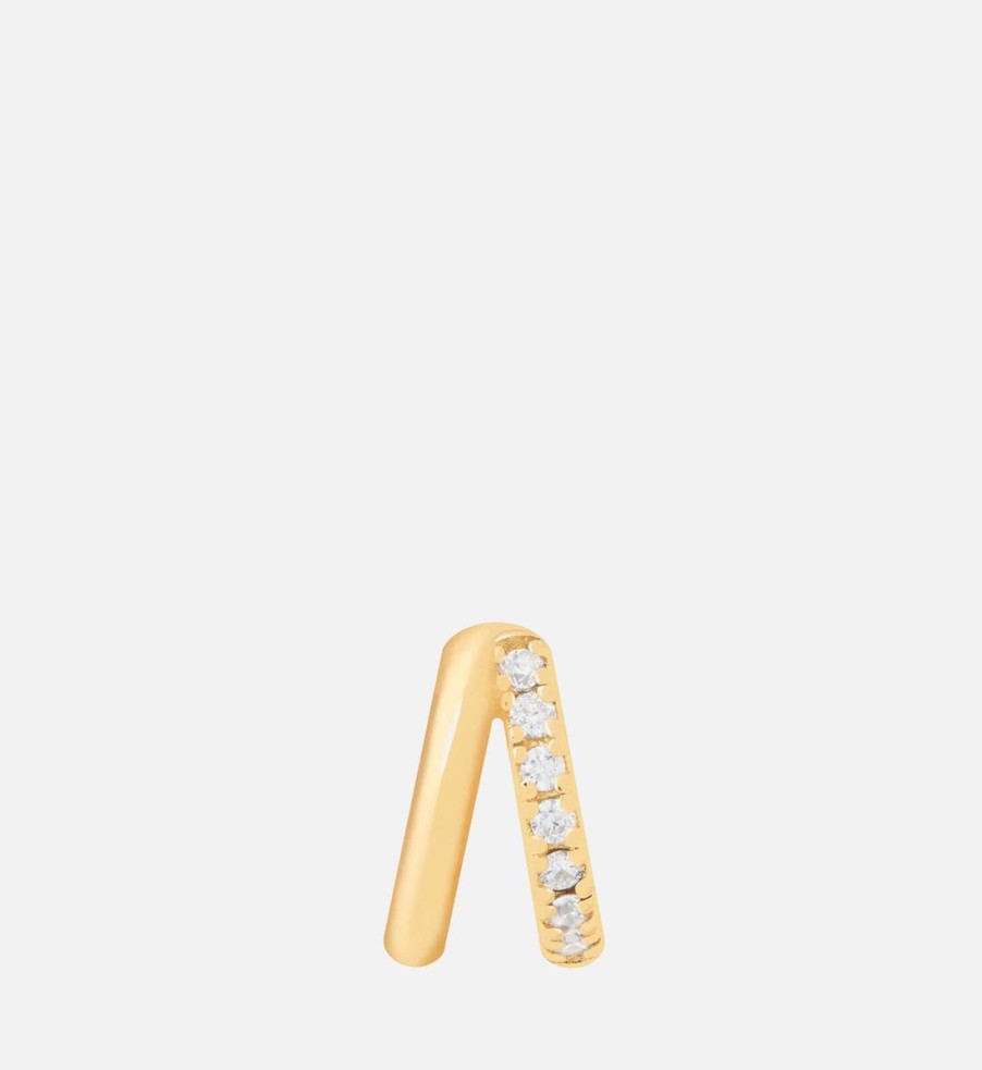 Women Astrid & Miyu Jewellery | Astrid & Miyu Illusion Gold-Plated Crystal Hoop Earring